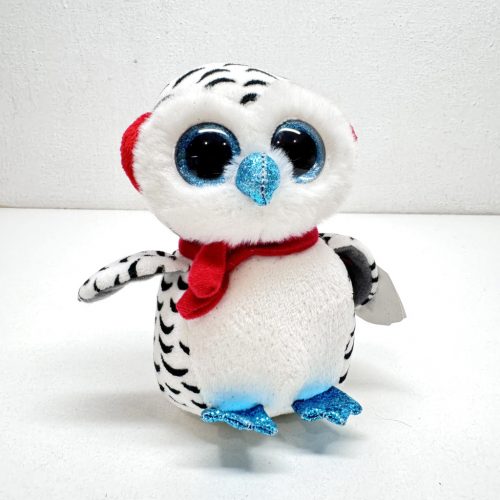 TY Beanie Boos: Nester, a plüss karácsonyi hóbagoly - 15 cm