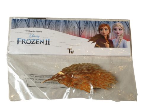 Arany színű madártoll alakú hajcsat - Frozen, Jégvarázs - ÚJ